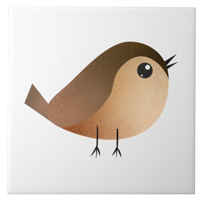 Cute Sparrow Bird Cartoon Tile (Front)