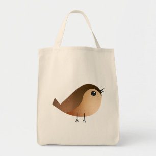 Cute Sparrow Bird Cartoon Tote Bag