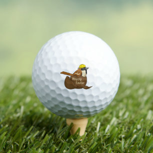Cute Sparrow Chocolate Egg Happy Easter Golf Balls
