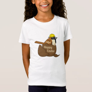 Cute Sparrow Chocolate Egg Happy Easter Kids T-Shirt