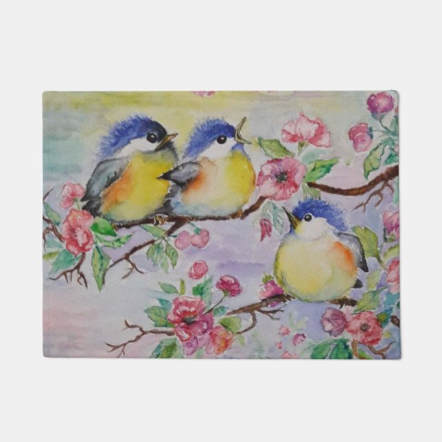 Cute Sparrow Doormat (Front)