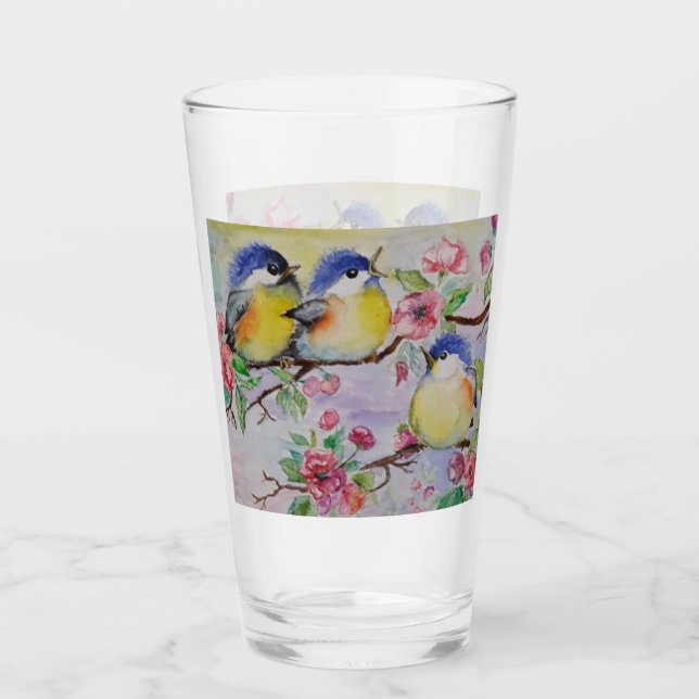 Cute Sparrows Glass - Painting (Front)