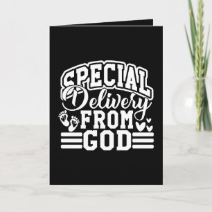 Cute special delivery God add text New baby Card