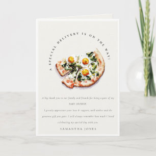 Cute Special Delivery Pizza Baby Shower Party Thank You Card