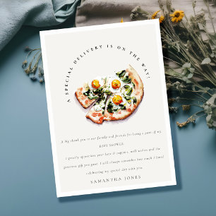 Cute Special Delivery Pizza Baby Shower Party Thank You Card