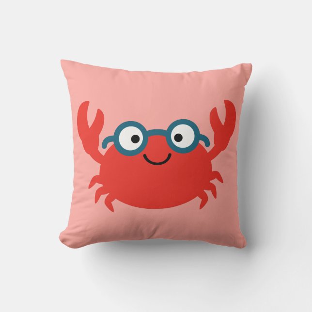 Cute Specky Crab Illustration Cushion (Front)