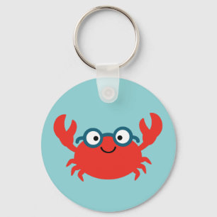 Cute Specky Crab Illustration Key Ring