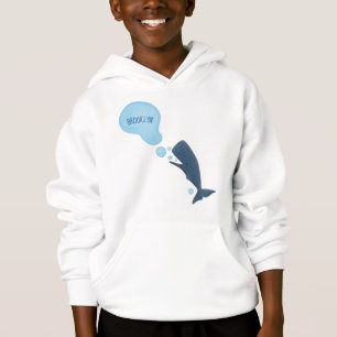 Cute sperm whale blowing bubbles cartoon