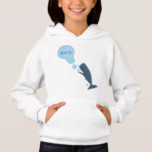 Cute sperm whale blowing bubbles cartoon