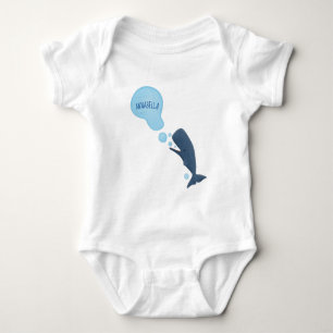 Cute sperm whale blowing bubbles cartoon baby bodysuit