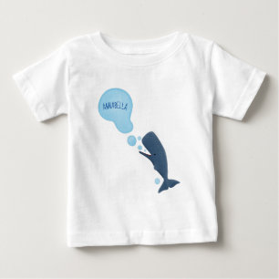 Cute sperm whale blowing bubbles cartoon baby T-Shirt