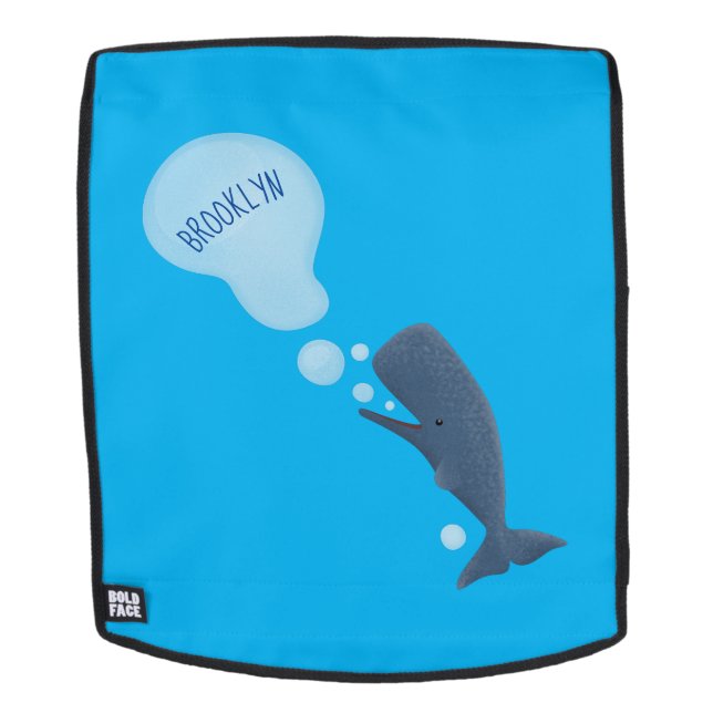 Cute sperm whale blowing bubbles cartoon backpack (Removable Face)