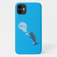Cute sperm whale blowing bubbles cartoon