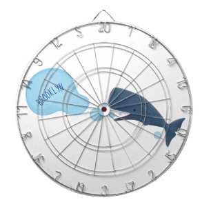 Cute sperm whale blowing bubbles cartoon dartboard