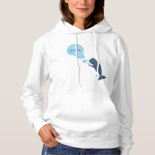 Cute sperm whale blowing bubbles cartoon hoodie