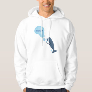 Cute sperm whale blowing bubbles cartoon hoodie