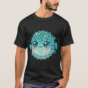 Cute Spherical Pufferfish Kawaii Ocean Art T-Shirt
