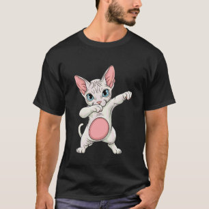 Cute Sphynx Cat Dab Dance Graphic for Cat Lovers T-Shirt