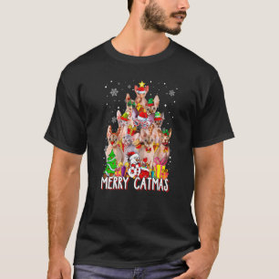 Cute Sphynx Cat Merry Catmas Christmas Tree Xmas L T-Shirt