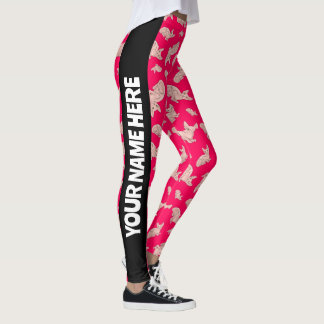Cute Sphynx cat, pink Leggings