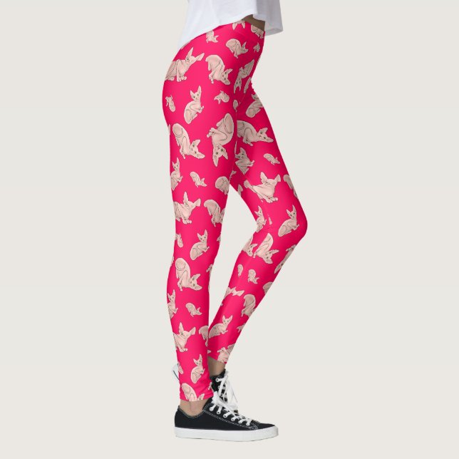Cute Sphynx cat, pink Leggings (Right)