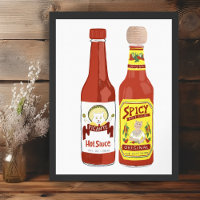 Cute Spicy Cats hot sauce illustration