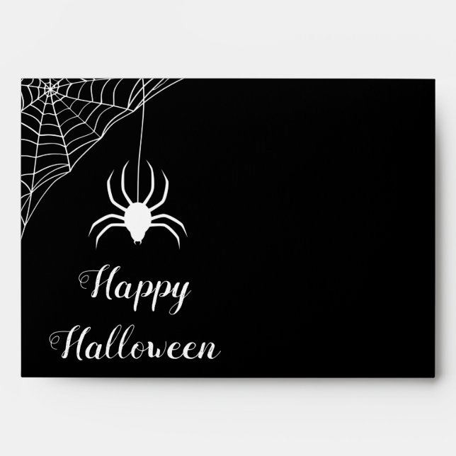 Cute Spider Black And White Halloween Envelope (Front)