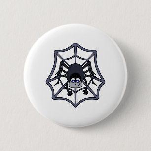 Cute spider in the web 6 cm round badge