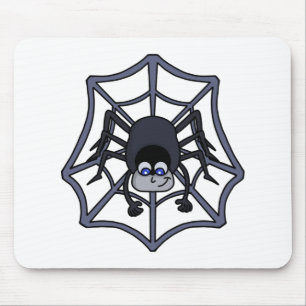 Cute spider in the web mouse mat
