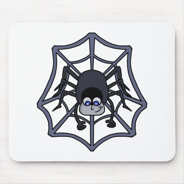 Cute spider in the web mouse mat (Front)