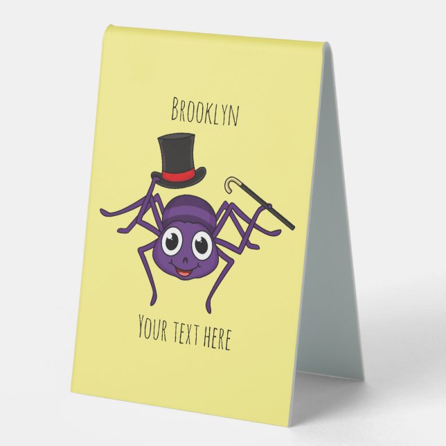 Cute spider in top hat cartoon  (Front)