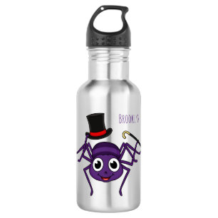 Cute spider in top hat cartoon 532 ml water bottle