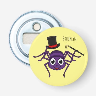 Cute spider in top hat cartoon bottle opener