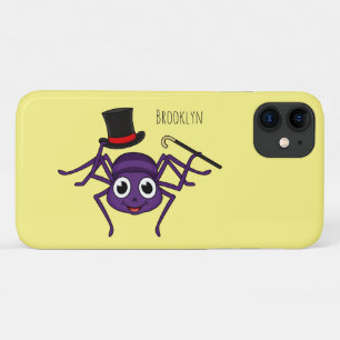 Cute spider in top hat cartoon iPhone 11 case