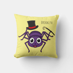 Cute spider in top hat cartoon  cushion