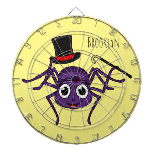 Cute spider in top hat cartoon  dartboard