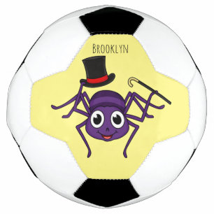 Cute spider in top hat cartoon football