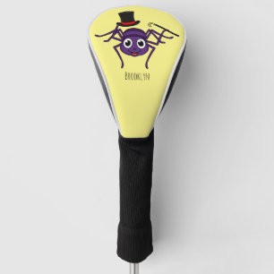 Cute spider in top hat cartoon golf head cover