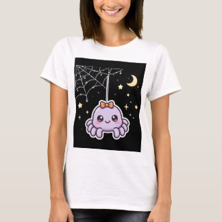 Cute Spider On Sparkly Web T-Shirt