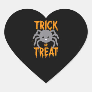 Cute Spider - Trick Or Treat- Halloween Heart Sticker