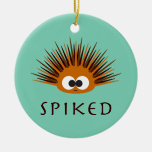 Cute Spiked Orange Sea Urchin Ceramic Tree Decoration