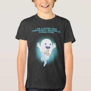 Cute Spiritual Ghost – Divine Soul Quote Design Tri-Blend Shirt