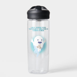 Cute Spiritual Ghost – Divine Soul Quote Design Water Bottle
