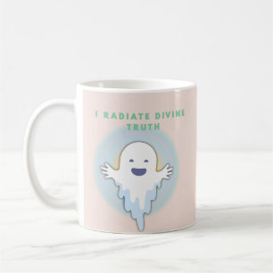 Cute Spiritual Ghost – Radiante Divine Quote Coffee Mug