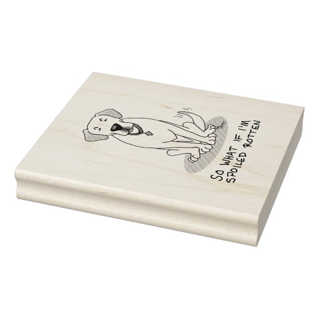 Cute Spoiled Rotten Yellow Labrador Retriever Dog Rubber Stamp (Stamp)