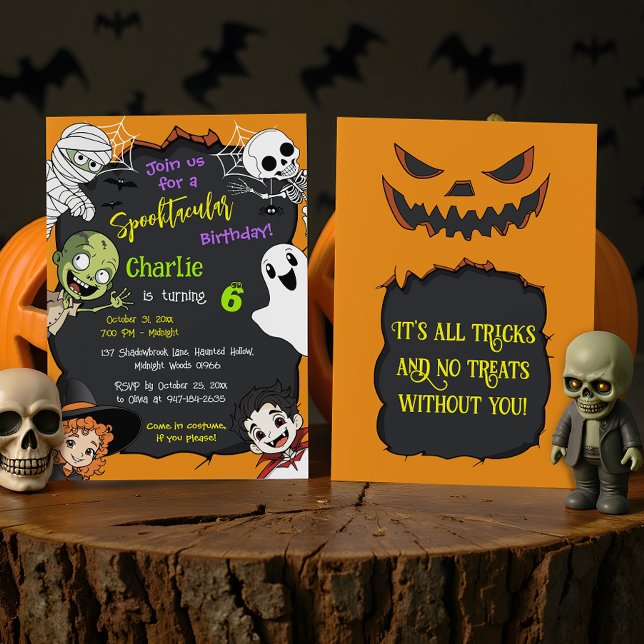 Cute Spooktacular Halloween Monster Birthday Party Invitation (Creator Uploaded)