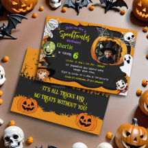 Cute Spooktacular Halloween Monster Photo Birthday