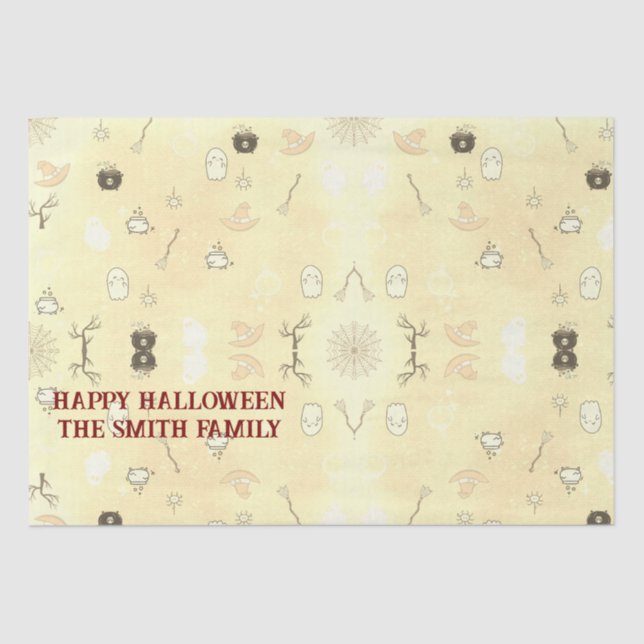 Cute Spooktacular Halloween Party Tissue Paper (Front)