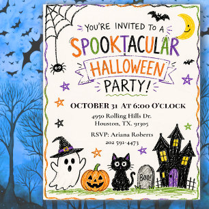 Cute Spooktacular Kids Halloween Party Invitation