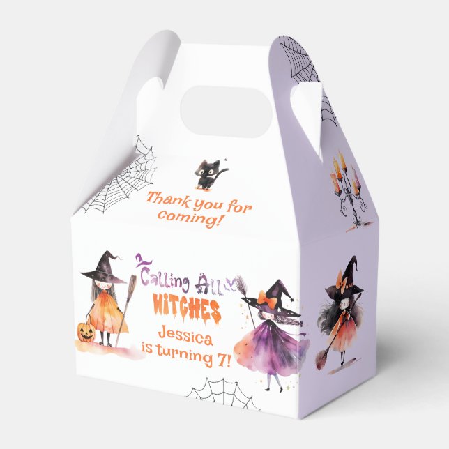 Cute Spooktacular witches Costume birthday party Favour Box (Front Side)